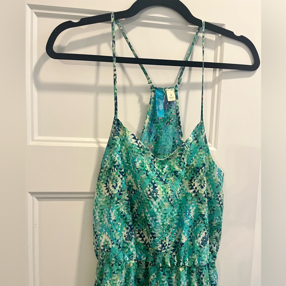 Francesca's Collections Teal and White Maxi Dress